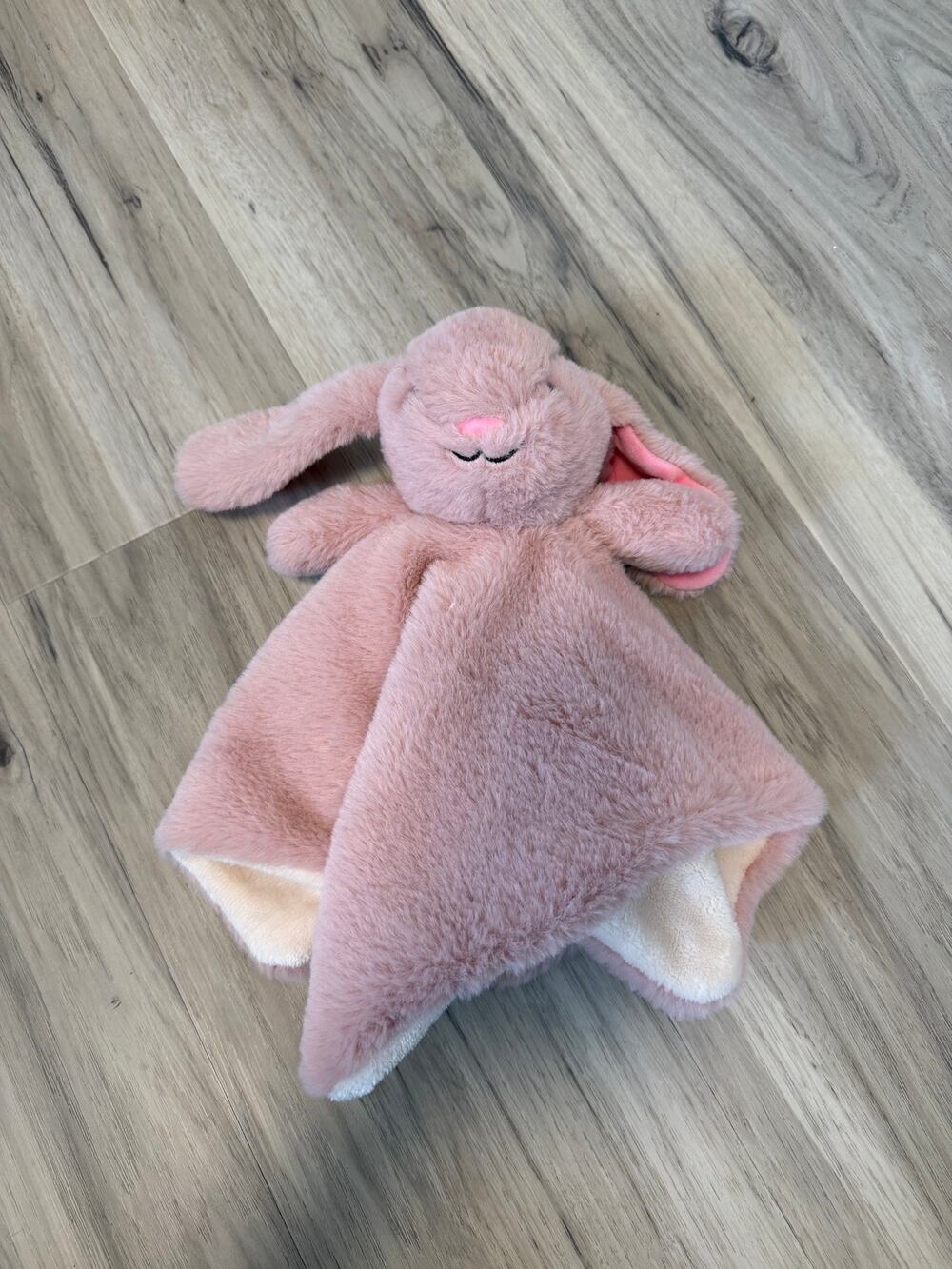 Linzy Baby Mauve Pink/Beige Bunny Rabbit Baby Security Blanket Lovey Rattle